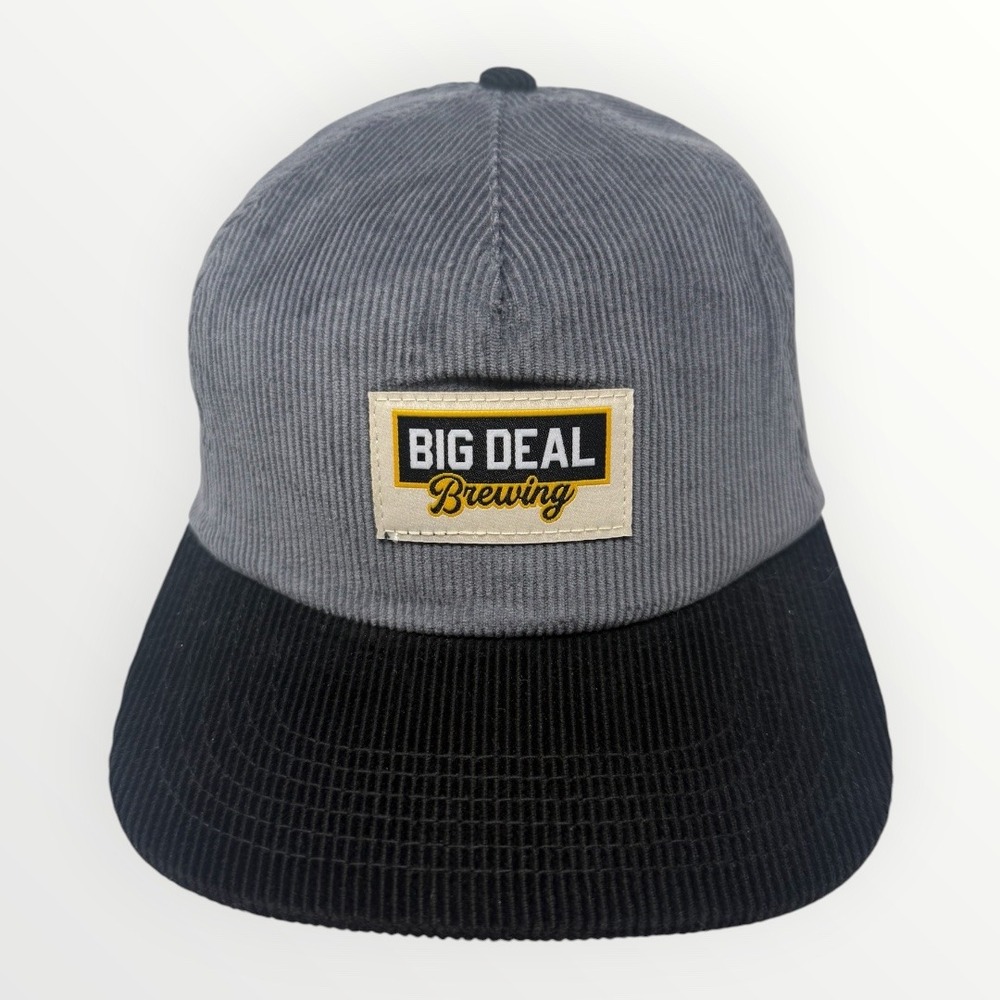 Barstool Sports Big Deal Brewing Corduroy Hat Grey Black Strapback Cap